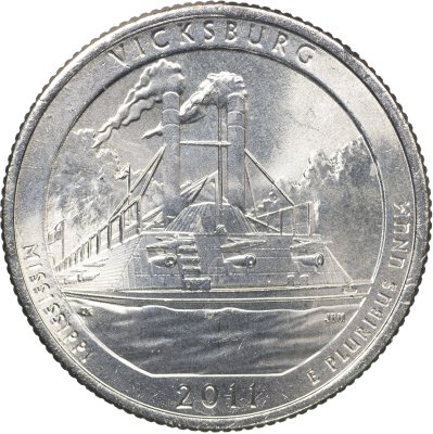 Купить США 25 центов [Квотер] 2011 P [KM#497] "Национальный парк Виксбург - Vicksburg [Mississippi] "