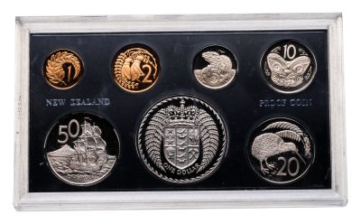 купить Новая Зеландия годовой набор из 7 монет 1973 в кейсе
