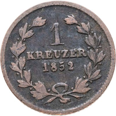 купить Германия, Баден 1 крейцер (kreuzer) 1852