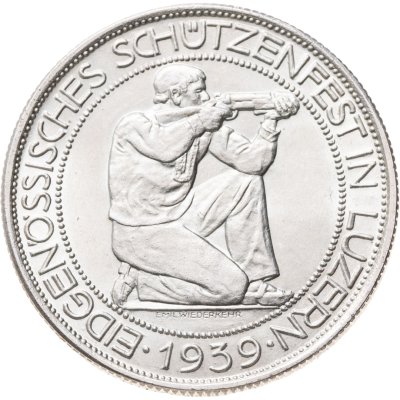 купить Швейцария 5 франков 1939 "Стрелковый фестиваль в Люцерне"