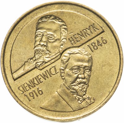 купить Польша 2 злотых (zlote) 1996 "150 лет со дня рождения Генрика Сенкевича"