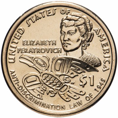 купить США 1 доллар (dollar) 2020 "Коренные Американцы - Элизабет Ператрович, Закон о борьбе с дискриминацией 1945", знак монетного двора Р - Филадельфия