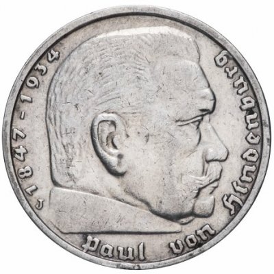Купить Германия (Третий рейх) 5 рейхсмарок (reichsmark) 1935-1936 гг. "Пауль фон Гинденбург"
