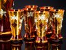 Купить Набор для воды и прохладительных напитков, на 6 персон, цветное стекло, золочение, лепнина (смальта), Crystalex, г. Нови-Бор (Новый Бор), Чехословакия, 1970-1990 гг.