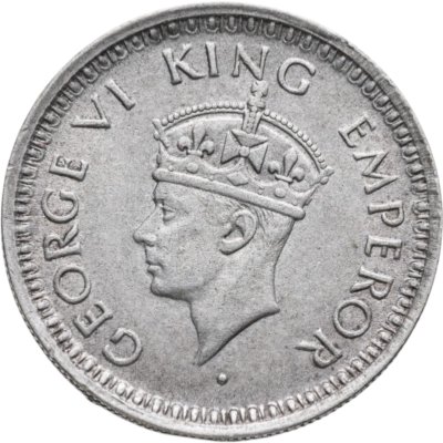 купить Британская Индия 1/4 рупии (rupee) 1944 знак монетного двора: "♦" - Бомбей