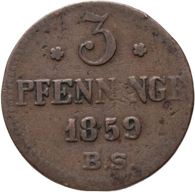 купить Германия, Росток 3 пфеннига 1859
