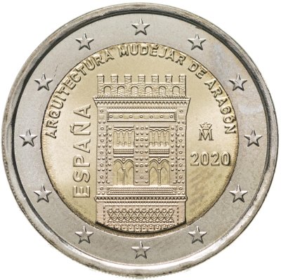 купить Испания 2 евро 2020 "Архитектура мудехар в Арагоне"