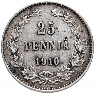 Купить 25 пенни 1910 L, монета для Финляндии