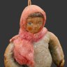Купить Игрушка ёлочная "Девушка в платке", вата, мастика, роспись, СССР, 1930-1940 гг.