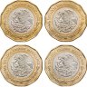 Купить Мексика набор 4 шт 20 песо 2022-2023 "Колима, Дип отношения США, Академия, Менониты"