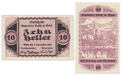 купить Австрия 10 геллеров 1920