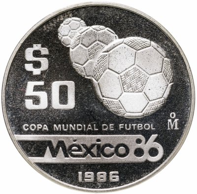 купить Мексика 50 песо (pesos) 1986 Чемпионат мира по футболу 1986 - Мячи
