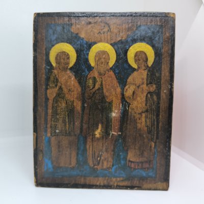 купить Икона "Избранные святые", дерево, бумага, печать, лак, Российская империя, 1900-1915 гг.