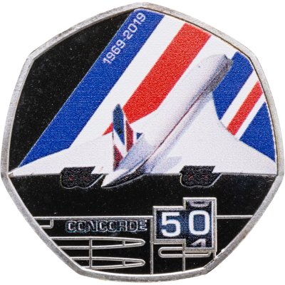 купить Соломоновы Острова 20 центов 2019 "50 лет Конкорду - Взлет /50 внизу/"