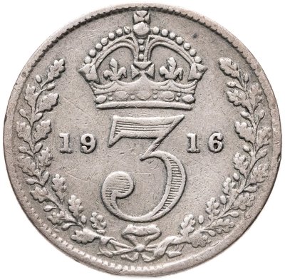 купить Великобритания 3 пенса (pence) 1916