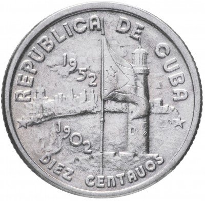 купить Куба 10 сентаво 1952 "50-летие независимости"