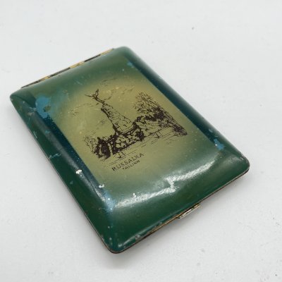 купить Портсигар с изображением памятника броненосцу "Русалка" в Таллине, металл, деколь, СССР, 1970-1990 гг.