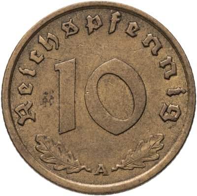 купить Германия, Третий рейх 10 рейхспфеннигов (reichspfennig) 1938