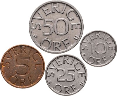 купить Швеция набор монет 1976-1991 (4 штуки) Король Карл XVI Густав