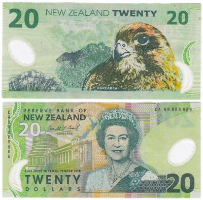 купить Новая Зеландия 20 долларов 1999 (Pick 187а) полимер 1-й выпуск