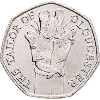 купить Великобритания 50 пенсов 2018 "150 лет со дня рождения Беатрис Поттер, Глостерский портной"