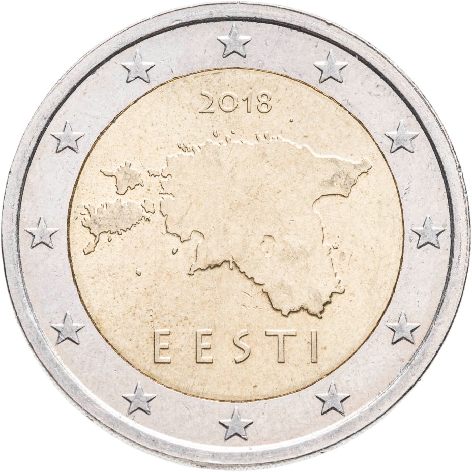 Монета эстония 2 евро 2018 стоимостью 690 руб.