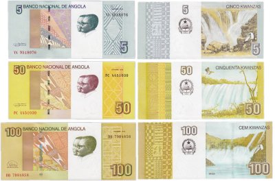 купить Ангола набор из 3 банкнот 5, 50, 100 эскудо 2012 "Водопад"