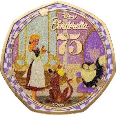 купить Соломоновы Острова 50 центов 2025 «75-летие Золушки. Золушка и ее друзья /позолоченная/»