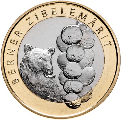 купить Швейцария 10 франков 2011 "Бернский луковый рынок - Медведь" в капсуле