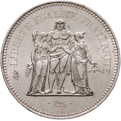 купить Франция 50 франков (francs) 1977 "Геркулес и Девы''