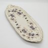 Купить Блюдо сервировочное (рулетница) цвета слоновой кости (айвори) из сервиза "Cornflower" ("Василек"), фарфор, роспись, золочение, Zsolnay, Венгрия, 1980-1990 гг.