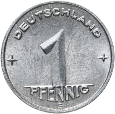 купить Германия (ГДР) 1 пфенниг 1950 E, отметка монетного двора: "E" - Мульденхюттен