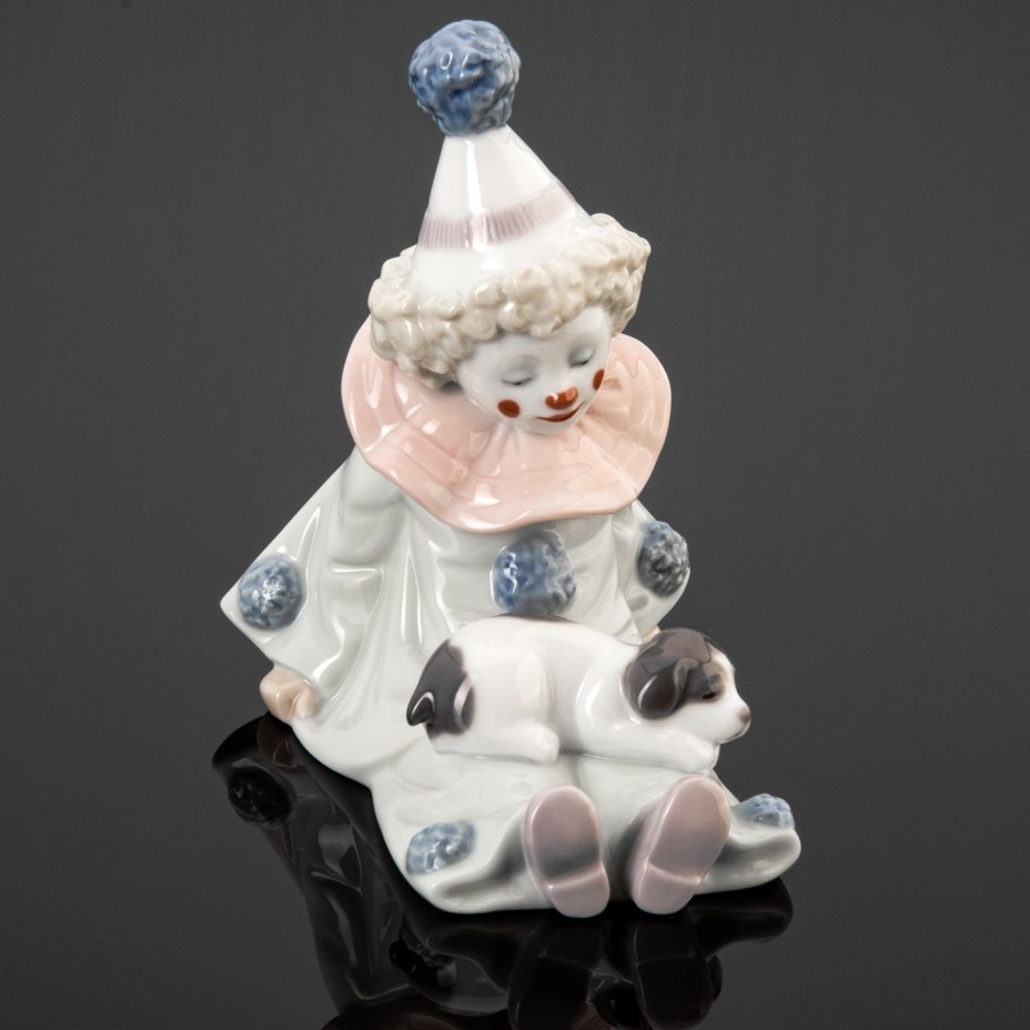 купить Статуэтка "Клоун с щенком", фарфор, роспись, Lladro, Испания, 1980-1989 гг.