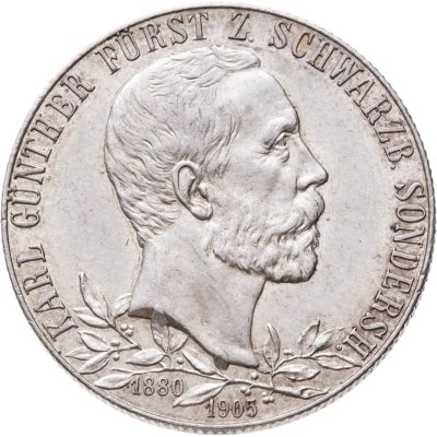 купить Германская Империя, Шварцбург-Зондерсгаузен 2 марки (mark) 1905 "25 лет правления Карла Гюнтера"