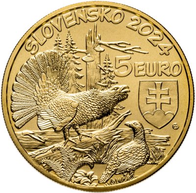 купить Словакия 5 евро 2024 "Глухарь" в капсуле