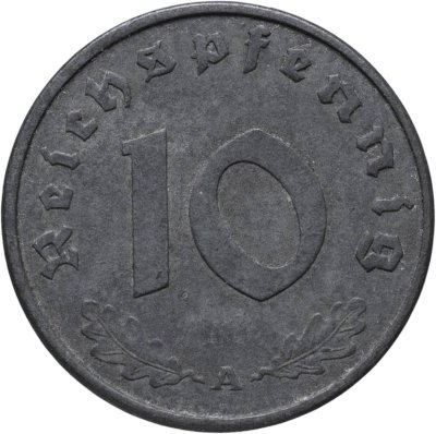 купить Германия, Третий рейх 10 рейхспфеннигов (reichspfennig) 1940 A