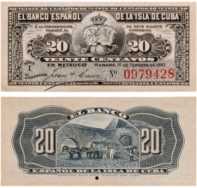 купить Куба 20 сентаво 1897 года P-53 Степлер