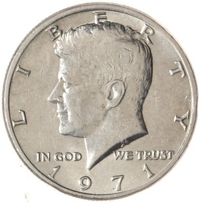 купить США 50 центов (1/2 доллара, half dollar) 1971 Kennedy Half Dollar (Кеннеди) Без обозначения монетного двора