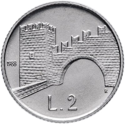 купить Сан-Марино 2 лиры (lire) 1988 "Укрепления Сан-Марино"