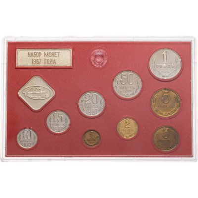 купить Годовой набор Госбанка СССР 1987 ЛМД жёсткий