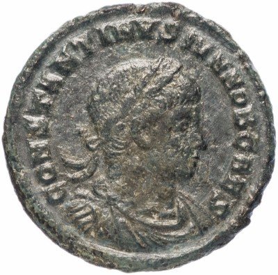 Купить Римская Империя Константин II 317–340гг фоллис (реверс: Виктория, вправо)