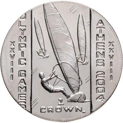 купить Остров Мэн 1 крона (crown) 2004 XXVIII летние Олимпийские Игры, Афины 2004 - Парусный спорт