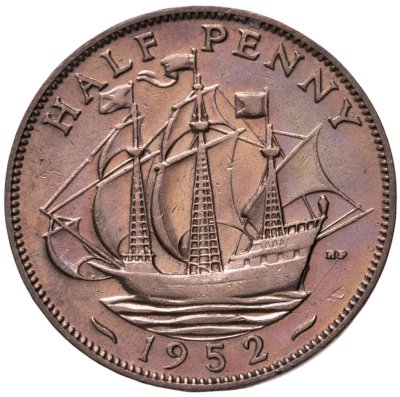 купить Великобритания 1/2 пенни 1952
