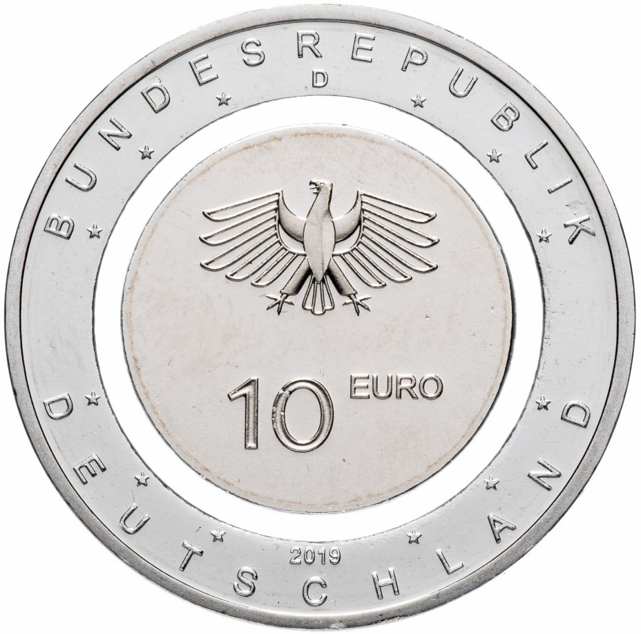 купить Германия 10 евро 2019 D "В воздухе. Параплан"
