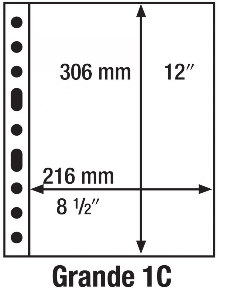 купить Лист Leuchtturm (Германия) формата GRANDE 1C на 1 бону (216х306)