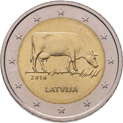 купить Латвия 2 евро 2016 "Корова"