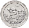 Купить США 1/4 доллара (25 центов, квотер) 2016 S — "Национальный лес Шоуни" в слабе DNC MS63
