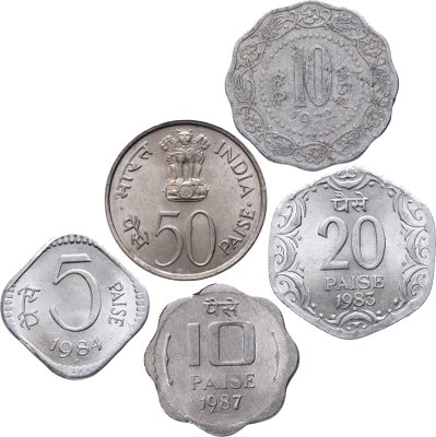 купить Индия набор 5 монет 1972-1987