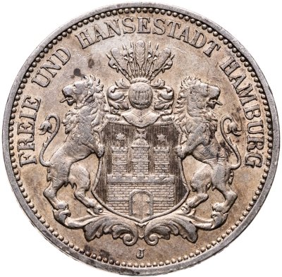 купить Германская империя, Гамбург 3 марки (mark) 1910 J