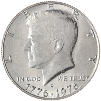 купить США 50 центов (1/2 доллара, half dollar) 1976 D "Kennedy Half Dollar (Кеннеди)"